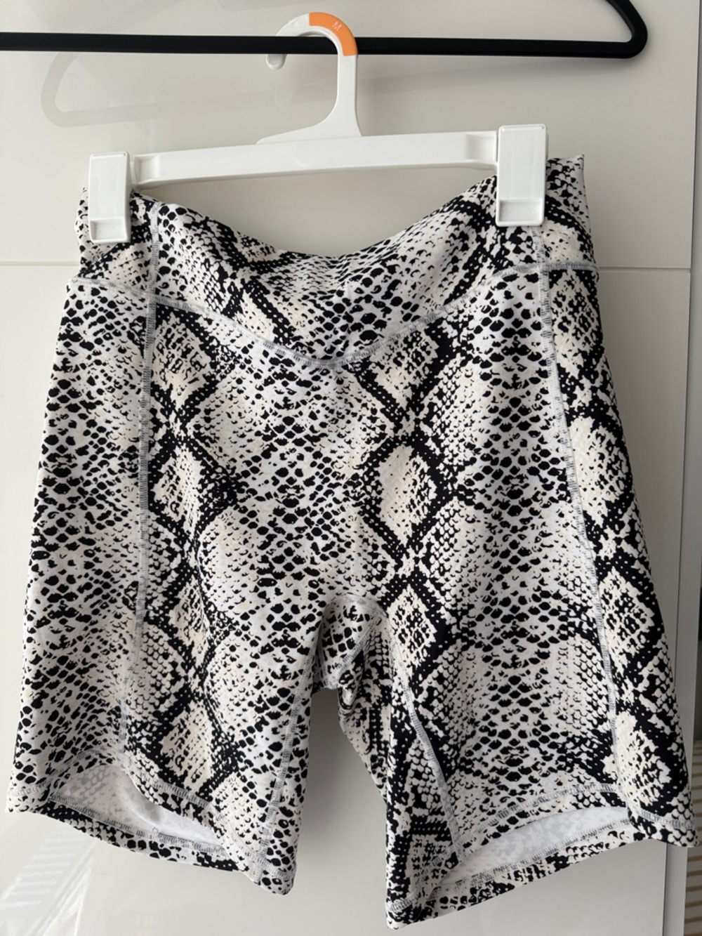 Balance Athletica Snake-Print Bike Shorts - Black & White